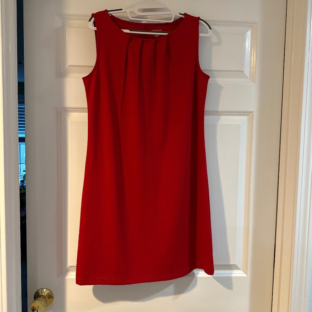 Lands End Red Airy Cotton Dress Play Versatile Excellent Condition